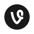 Round edges vine logo icon