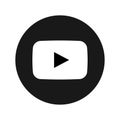 Black and white Youtube logo icon