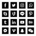 Collection of popular social media icons