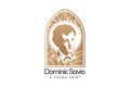 Saint Dominic Savio Logo Vector Stained Glass Catholic Youth Logo