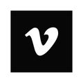 Squared edges vimeo logo icon Royalty Free Stock Photo