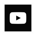 Black and white Youtube logo icon