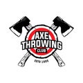 Axe Throwing Club wood target logo design Royalty Free Stock Photo