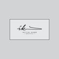 Initial Letter IK Logo - Handwritten Signature Logo for Alphabet I and K