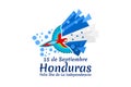 Translation: September 15, Honduras, Happy Independence day.