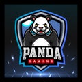 Panda gaming mascot. esport logo design Royalty Free Stock Photo