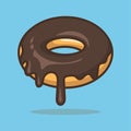 Donut melted illustration with outline Premium Vector. sweet donut melted vector illustration.