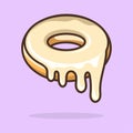 Donut melted illustration with outline Premium Vector. sweet donut melted vector illustration.