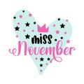 Miss November - illustration text for clothes.