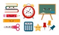 PrintSet of kawaii school supplies stationery