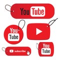 YouTube and subscribe tag designs vector illustration Royalty Free Stock Photo
