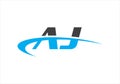 This is a creative latter AJ logo design