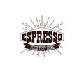 Espresso coffee cafe place logo. Modern coffee shop. Coffee cafe place logo and label