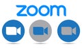 Zoom meeting logo icons vector