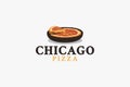 Chicago style pizza logo vector graphic