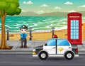 A policeman tasked with controlling traffic Royalty Free Stock Photo
