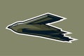 Modern times American Stealth Bomber jet icon vector illustration.