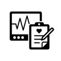 Vector illustration of a health observation with a heart rate meter or cardiograph. Royalty Free Stock Photo