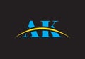 AK creative latter logo design Royalty Free Stock Photo