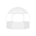 Hexagonal Round Dome Shaped Tent Mockup, Isolated on White Background