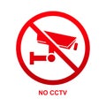 No CCTV sign isolated on white background Royalty Free Stock Photo