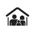 Family icon with black color isolated on white background