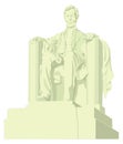 abraham lincoln statue memorial washington america travel vector illustration transparent background Royalty Free Stock Photo