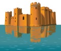 bodiam castle england travel vector illustration transparent background Royalty Free Stock Photo