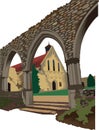 cistercian beaulieu abbey travel vector illustration transparent background