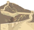 great wall of china travel vector illustration transparent background Royalty Free Stock Photo