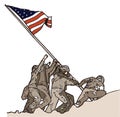 marine corps war iwo jima monument arlington virginia america travel vector illustration transparent background
