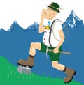 yodel mountain austria man switzerland travel vector illustration transparent background