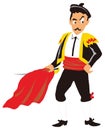 matador man bull fight man mexico character traditional clothing vector illustration transparent background Royalty Free Stock Photo