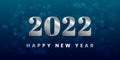 2022 happy new year flat silver numbers and letter vector design Royalty Free Stock Photo
