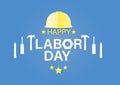 Happy Labor Day banner with helmet, pencil, hammer, screwdriver. Design template paper cut look. Vector illustration