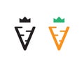 Letter V carrot logo design Royalty Free Stock Photo