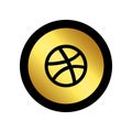 Dribble gold logo type vector Royalty Free Stock Photo