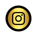 Rounded Gold Instagram logo for web and print Royalty Free Stock Photo