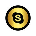 Skype gold logo type vector