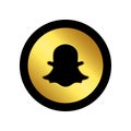 Black and gold snapchat logo icon