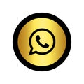 Gold whatsapp icon in white background
