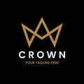 Simple crown logo design template. Royalty Free Stock Photo