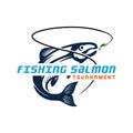 Salmon fish. Salmon Fishing emblems.