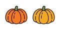 Pumpkin Halloween vector icon logo symbol cartoon character ghost spooky illustration doodle design Royalty Free Stock Photo