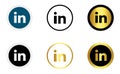 Colourful gold linkedin logo icon Royalty Free Stock Photo