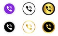 Collection of colour and gold viber call logo icon