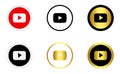 Gold and black coloured Youtube logo icon