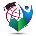 Higher education school university graduate logo icon vector