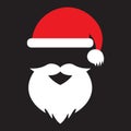 Santa Claus mask. Christmas party fashion vector face with white beard