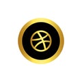 Dribble gold logo type vector